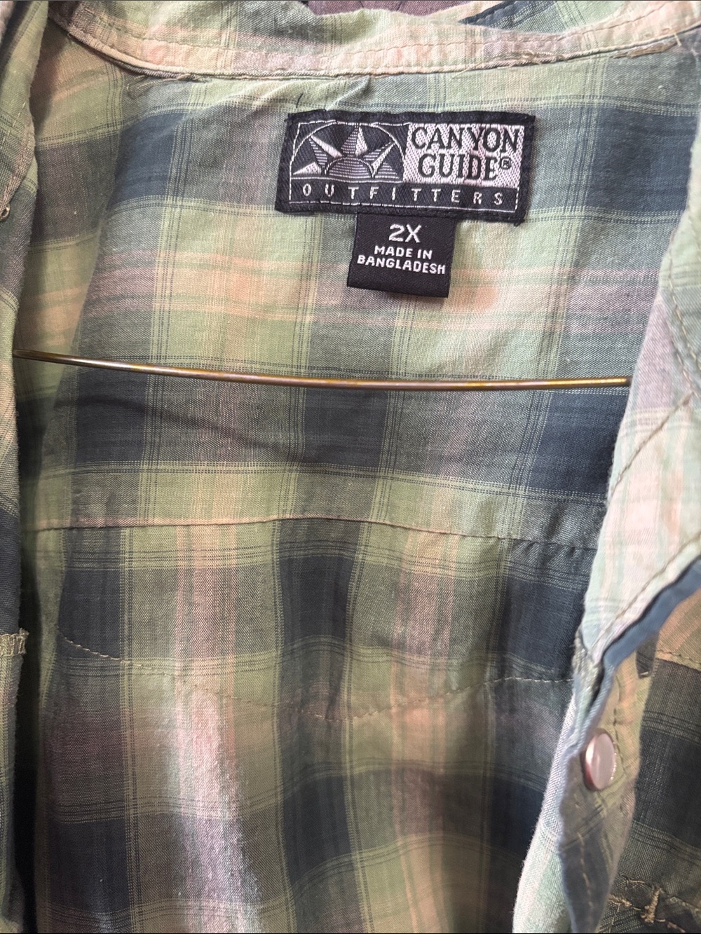 Canyon Guide Green and Blue Plaid Button-Down Shirt